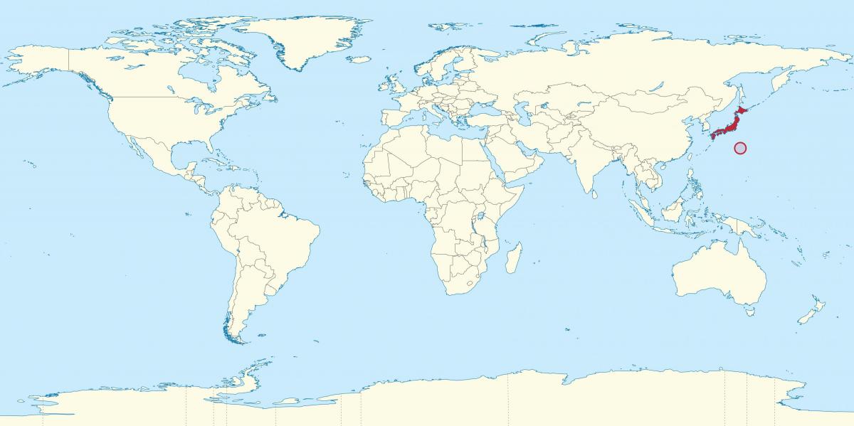 日本在世界地图上的位置