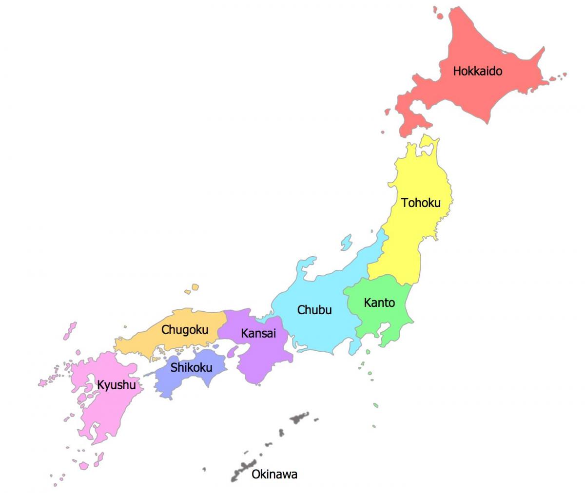 日本地区地图