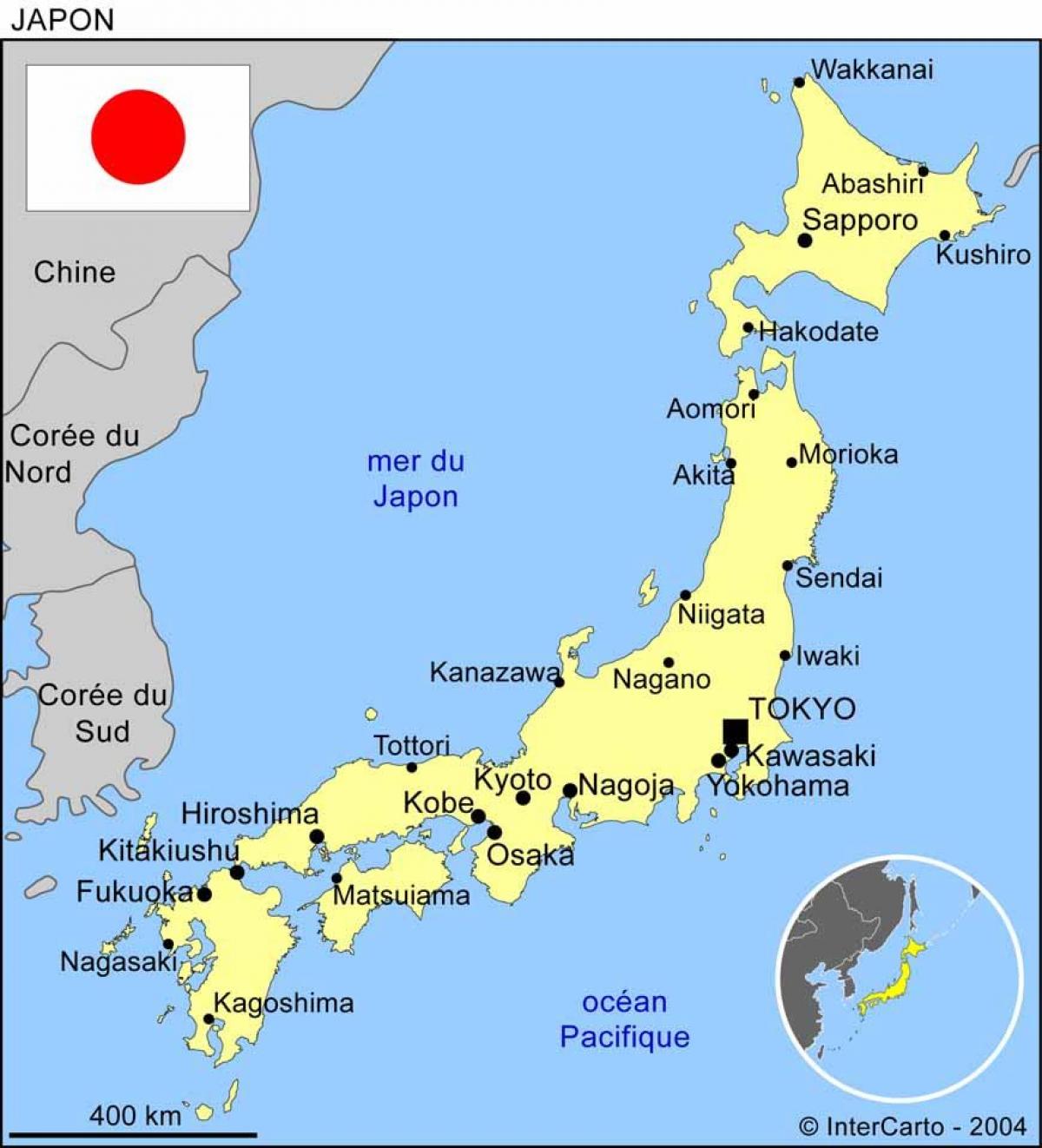 日本 在地图上