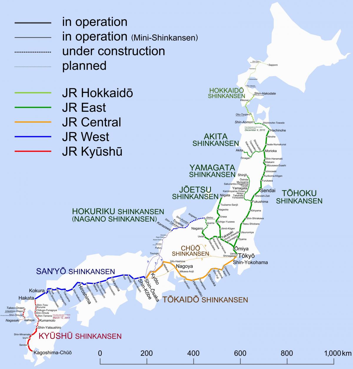 日本火车线路图