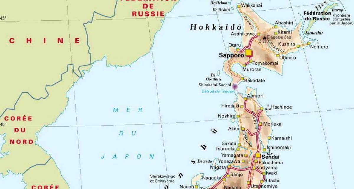 日本北部地图